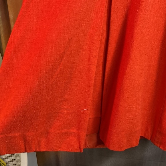 Vintage 60’s cotton orangey-red dress with kick pleat in the back. 126 34”chest - Picture 4 of 7